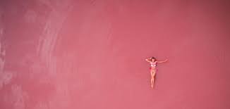 swim in pink lake